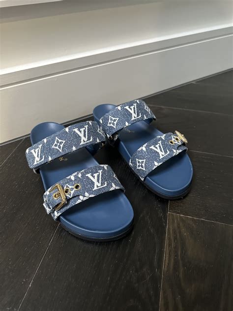 lv velcro slides|Bom Dia Flat Comfort Mule .